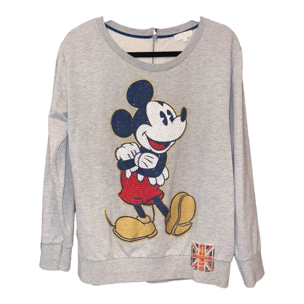 Disney x Harrods Mickey Mouse Rhinestone Back Zip & Union Jack Patch Size S AR18